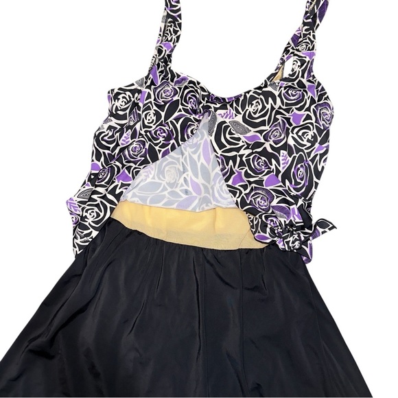 Vintage Maxine of Hollywood Purple Floral Swim Beach Vacation Dress - Picture 8 of 11